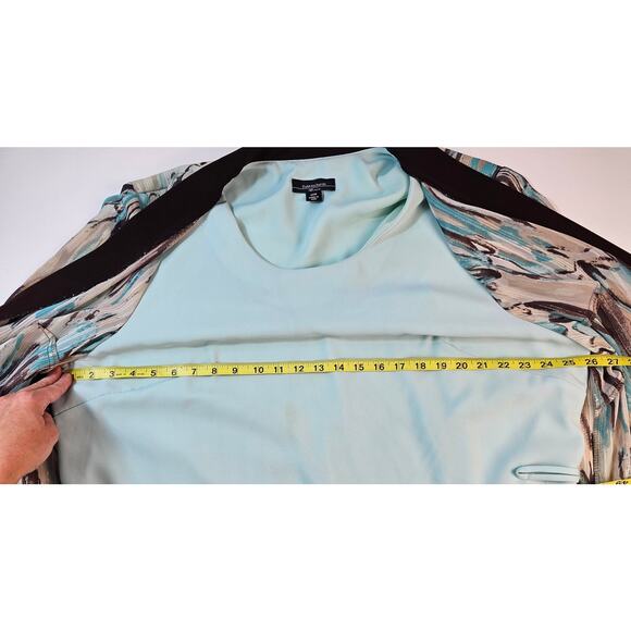 Fuax twinset career casual layering blouse blue stained glass 22W made in USA ^ - Picture 9 of 10